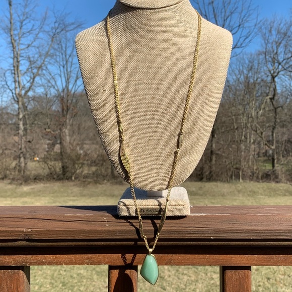 Aventurine Long Pendant Necklace NEW - Picture 4 of 8